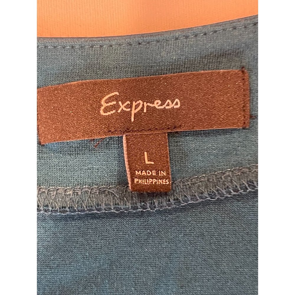 Express Womens Shift Dress Sequins Retro Neck Sleeveless Turquoise Blue Large - Picture 5 of 7